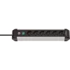 Alargador de corriente Brennenstuhl 1391030600 3m 6 tomas de corriente para interior negro plata