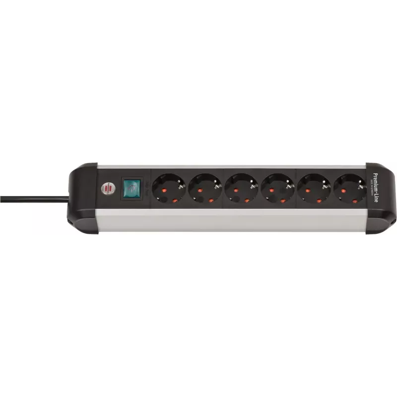 Alargador de corriente Brennenstuhl 1391030600 3m 6 tomas de corriente para interior negro plata