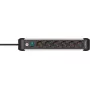 Alargador de corriente Brennenstuhl 1391030600 3m 6 tomas de corriente para interior negro plata