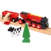 Ravensburger BRIO World Rote Lola set de tren de granja – set de tren de juguete de madera