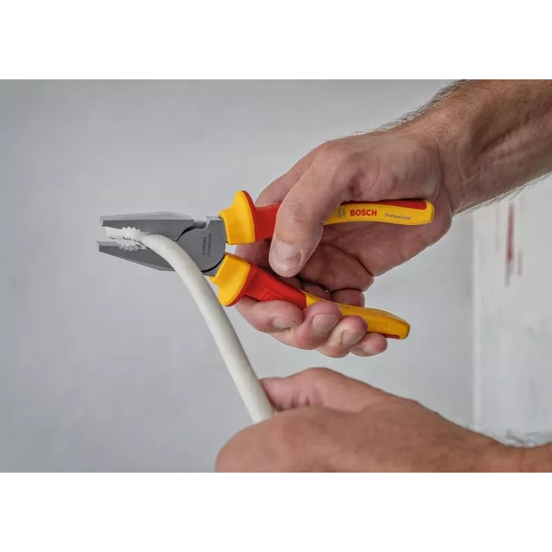 Juego de alicates Bosch VDE Professional 3 piezas, aislado rojo/amarillo, modelo 1600A02NG0