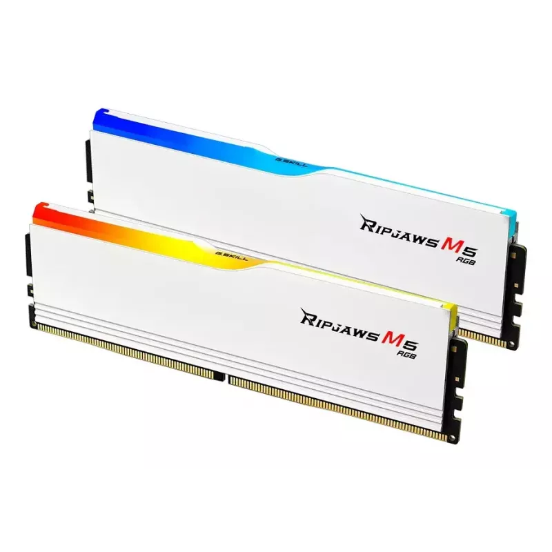 DIMM 96 GB DDR5-5600 (2x 48 GB) Dual-Kit, memoria RAM blanca, F5-5600J4040D48GX2-RM5RW, Ripjaws M5 RGB, INTEL XMP