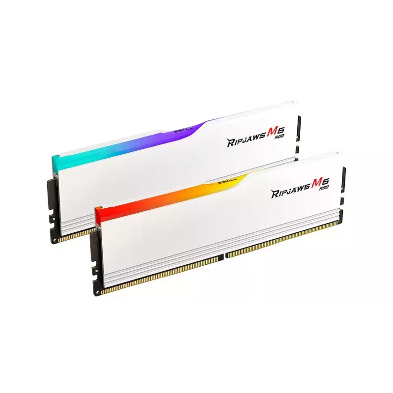 DIMM 96 GB DDR5-5600 (2x 48 GB) Dual-Kit, memoria RAM blanca, F5-5600J4040D48GX2-RM5RW, Ripjaws M5 RGB, INTEL XMP