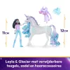 Unicorn Academy, Layla y Glacier con 2 accesorios y herramienta para el pelo, muñecas y juguete de unicornio para niñas a partir de 4 años