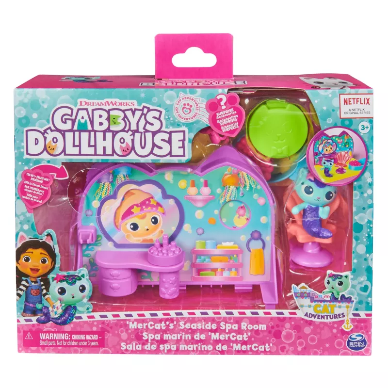 Set de juego Deluxe Room Spin Master Gabby's Dollhouse – Wellness Room con figura de suricato
