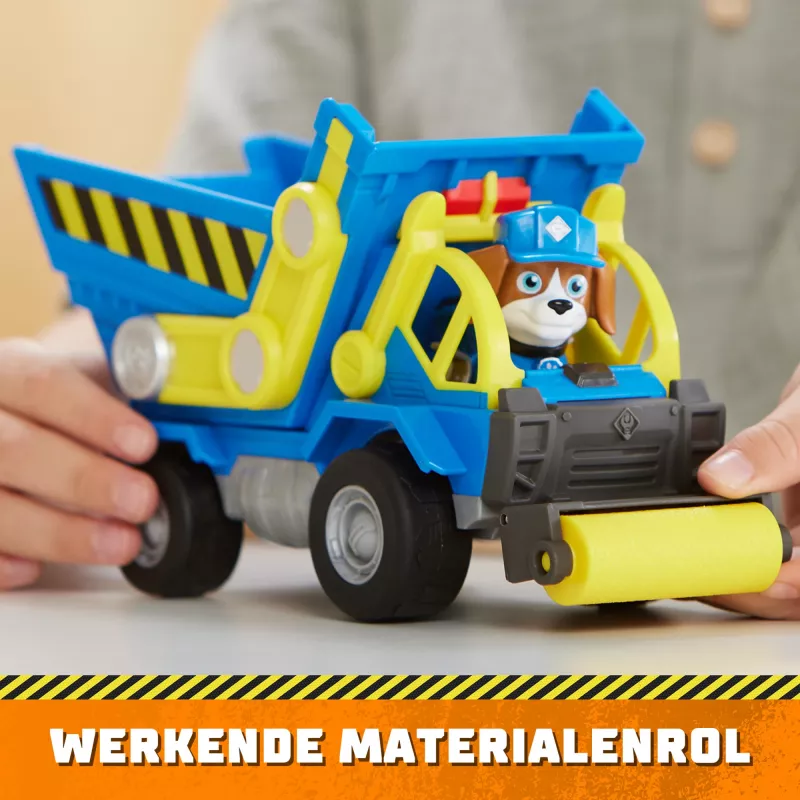 Rubble & Crew, camión volquete de juguete Wheelers con piezas móviles y una figura coleccionable, juguete infantil a partir de 3 años
