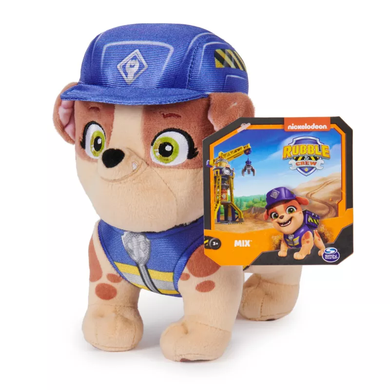 Rubble & Crew, peluches premium, peluche Charger de 18 cm con uniforme de obrero, juguete para niños y niñas a partir de 3 años
