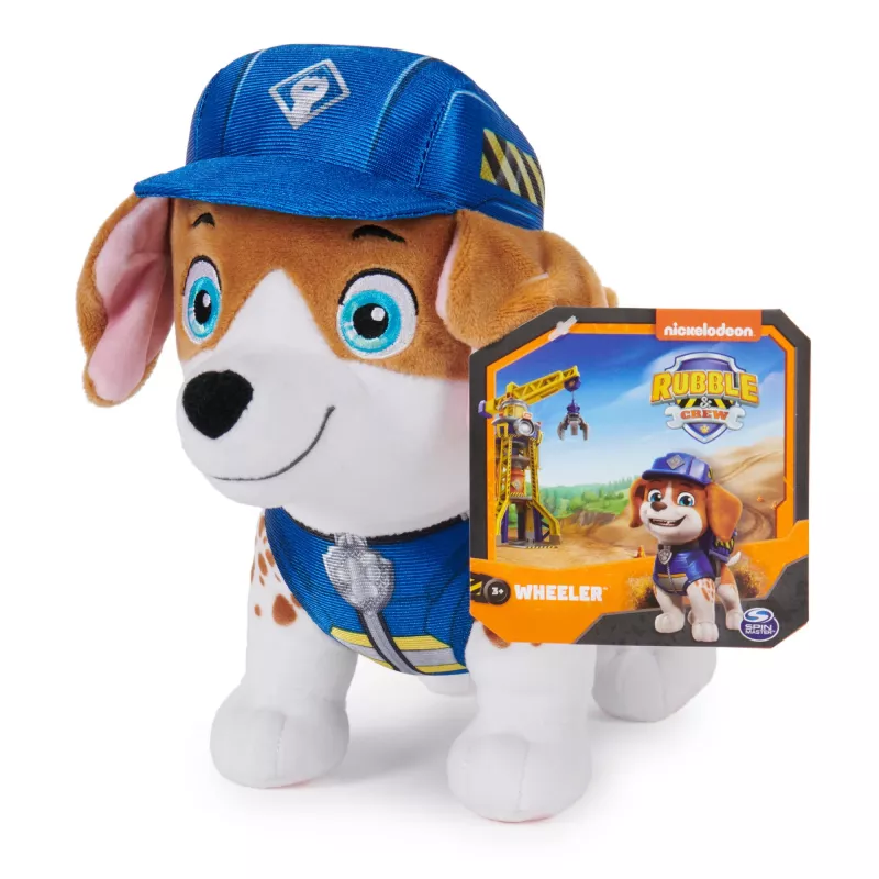Rubble & Crew, peluches premium, peluche Charger de 18 cm con uniforme de obrero, juguete para niños y niñas a partir de 3 años