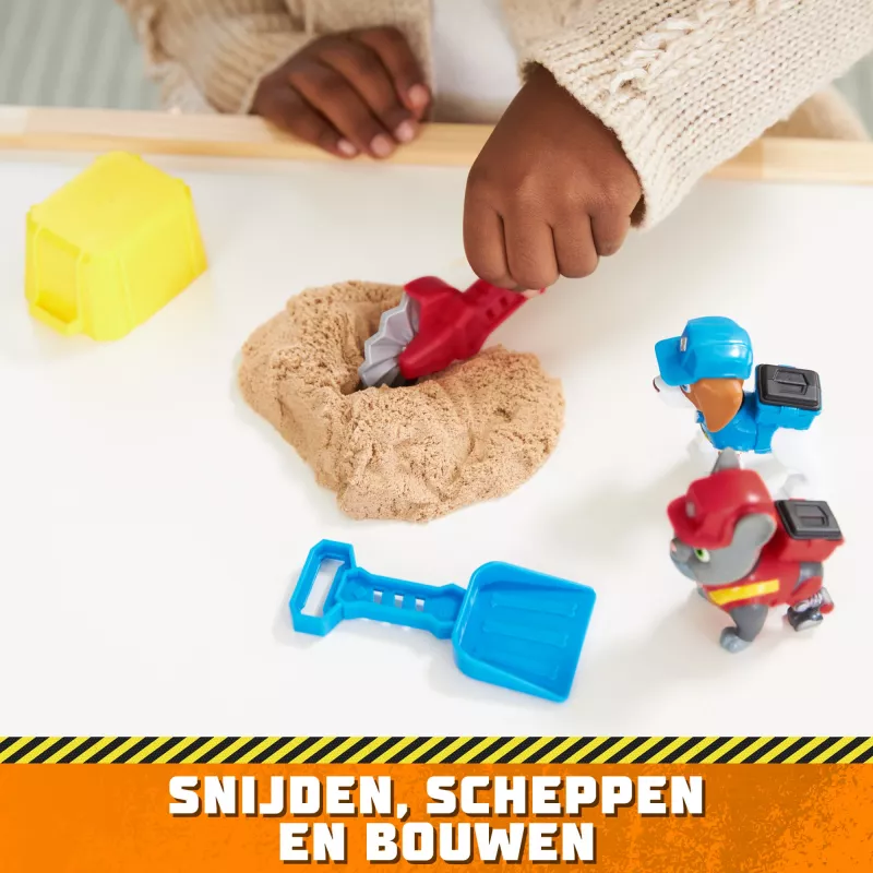 Rubble & Crew, figuras de acción Charger y Wheeler, con arena Kinetic Build-It y 2 herramientas de construcción, juguete PAW Patrol para niños y niñas a partir de 3 años