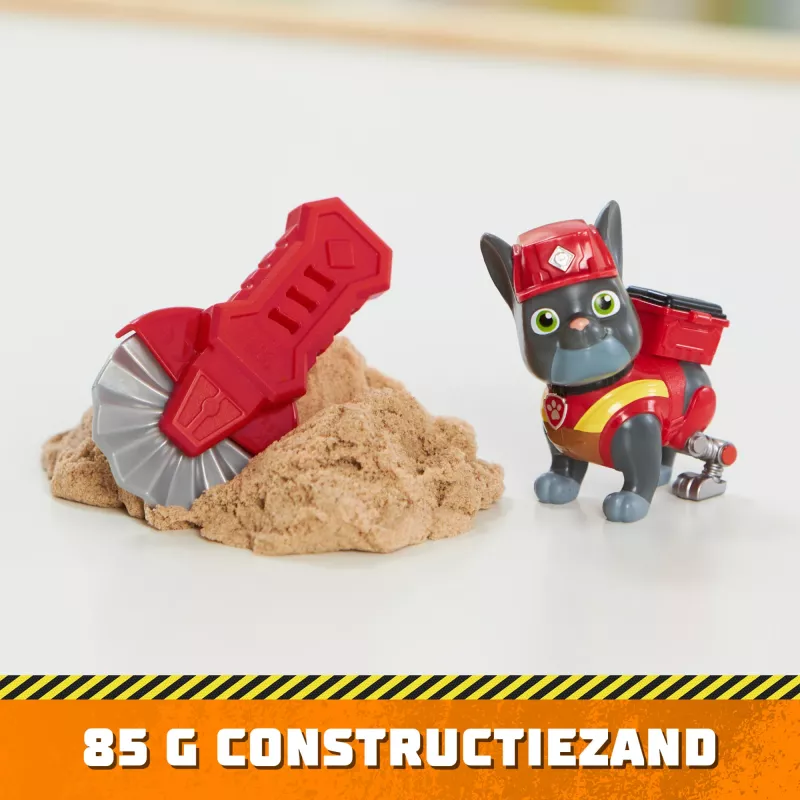 Rubble & Crew, figuras de acción Charger y Wheeler, con arena Kinetic Build-It y 2 herramientas de construcción, juguete PAW Patrol para niños y niñas a partir de 3 años