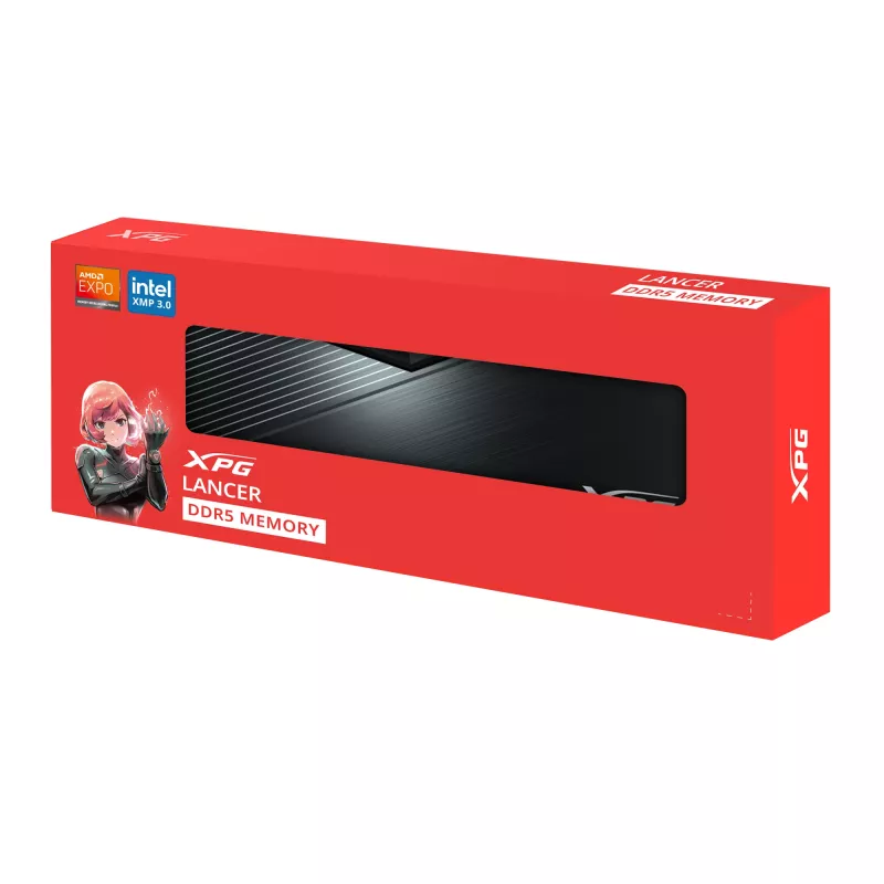 DIMM 16 GB DDR5-6000 (1x 16 GB), memoria RAM negra, AX5U6000C4816G-SLABBK, XPG Lancer Blade, INTEL XMP, AMD EXPO