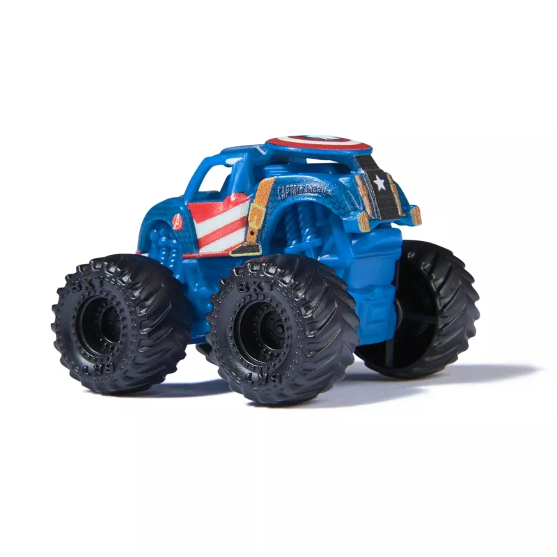 Monster Jam, Marvel Mini Monster Truck pack de 3, Pantera Negra, Capitán América, Iron Man camiones monstruo de fundición, escala 1:87, juguete para niños a partir de 3 años