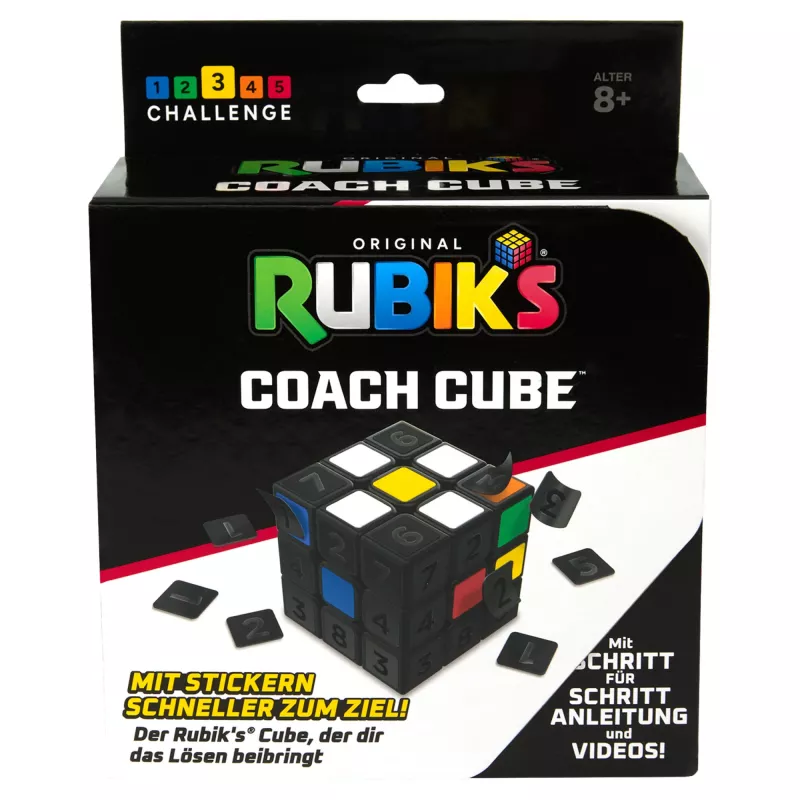 Rubik's Coach Cube, aprende a resolver el cubo 3x3 con pegatinas, instrucciones y vídeos | juguete antiestrés fidget | cubo fidget para adultos | a partir de 8 años