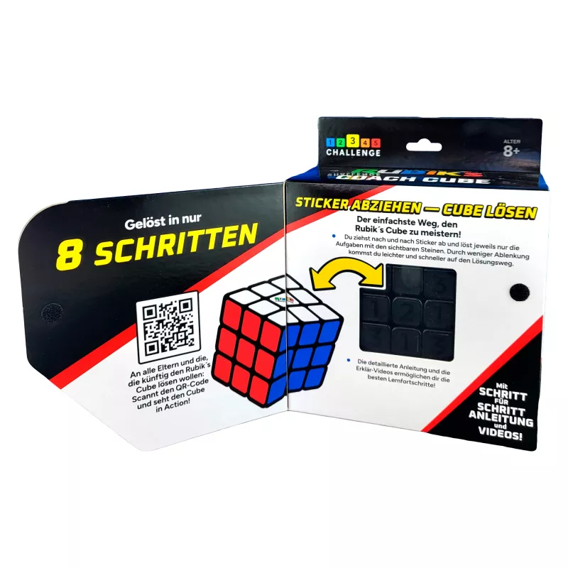 Rubik's Coach Cube, aprende a resolver el cubo 3x3 con pegatinas, instrucciones y vídeos | juguete antiestrés fidget | cubo fidget para adultos | a partir de 8 años
