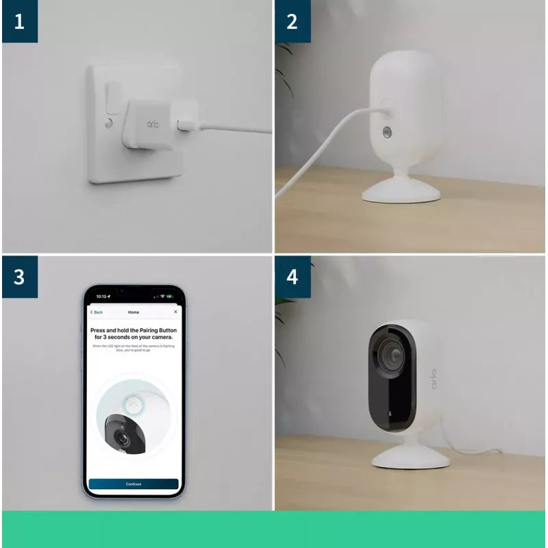 Cámara de seguridad IP Arlo Essential 2K Indoor Security Camera pack de 2 inalámbrica para interior