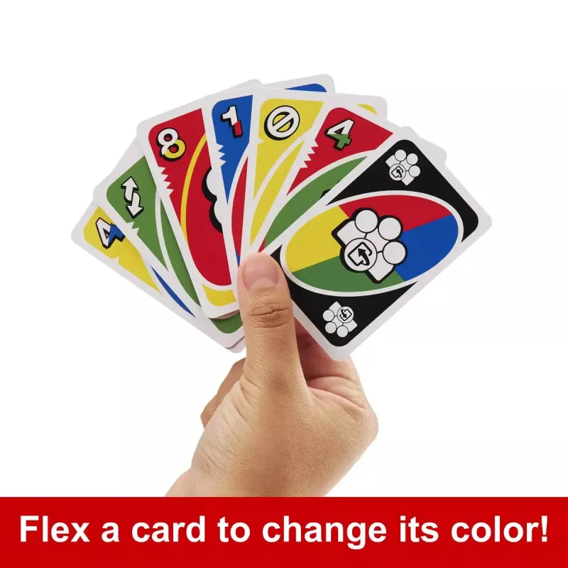 Juego de cartas MATTEL Games UNO Flex — juego de descarte, edad 7+