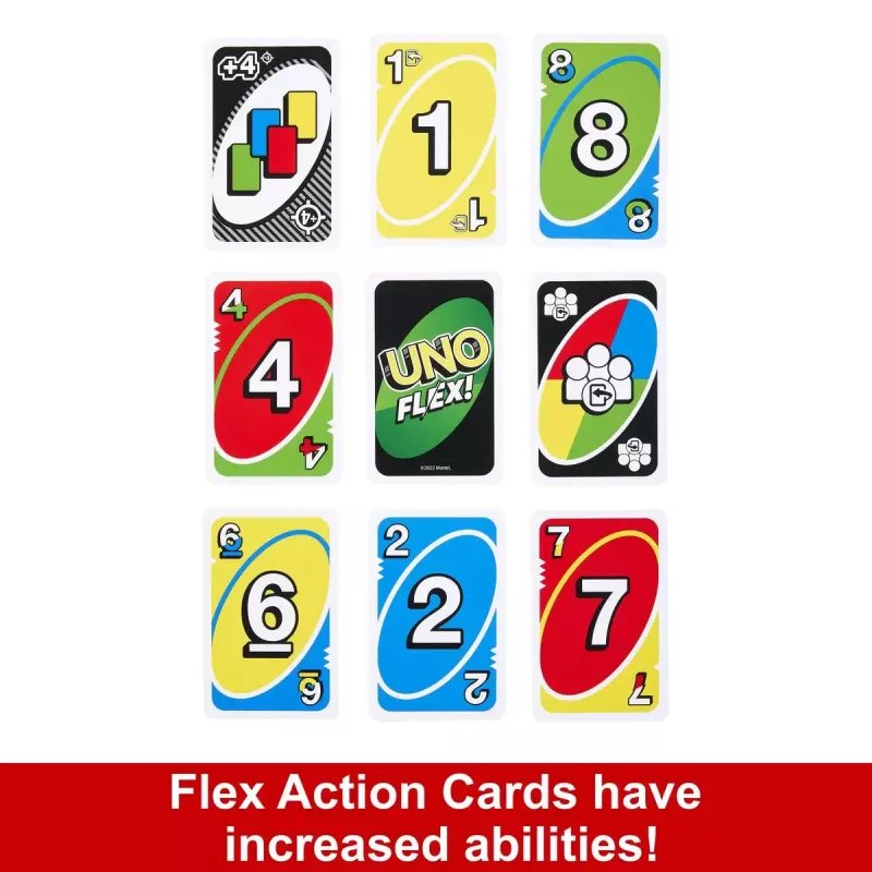 Juego de cartas MATTEL Games UNO Flex — juego de descarte, edad 7+