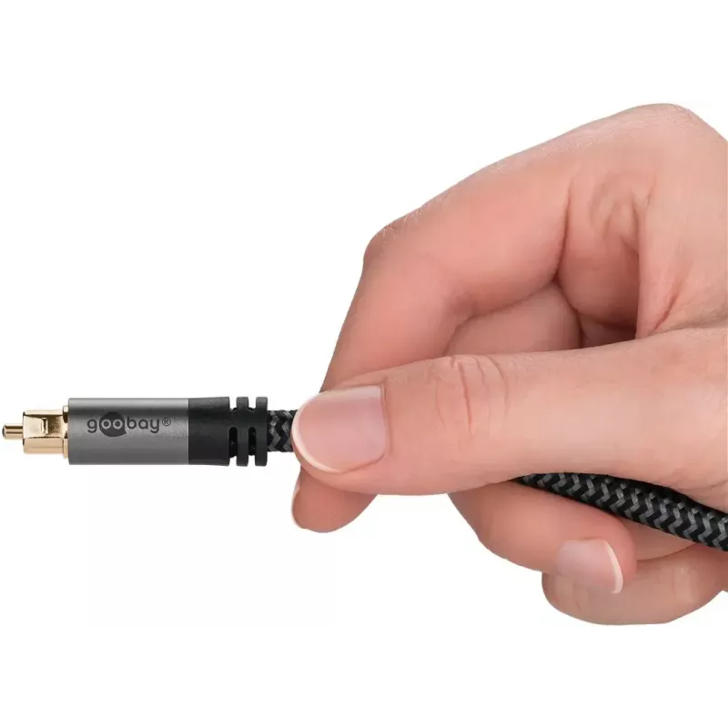 Cable de audio óptico digital WENTRONIC Goobay 65305 TOSLINK a TOSLINK 2 m, cobre, contactos dorados, negro/plata