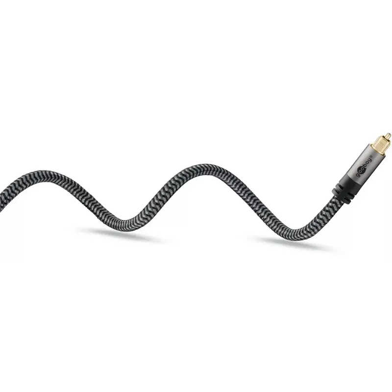 Cable de audio óptico digital WENTRONIC Goobay 65305 TOSLINK a TOSLINK 2 m, cobre, contactos dorados, negro/plata