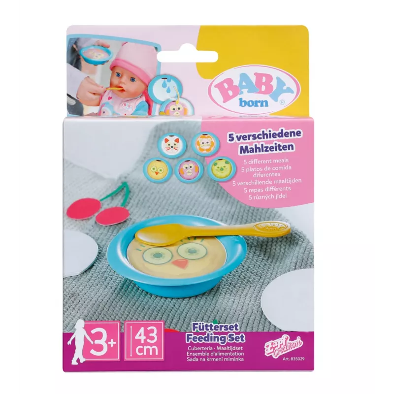 BABY born set de alimentación – accesorio de alimentación para muñecos con imágenes de comidas activadas por agua