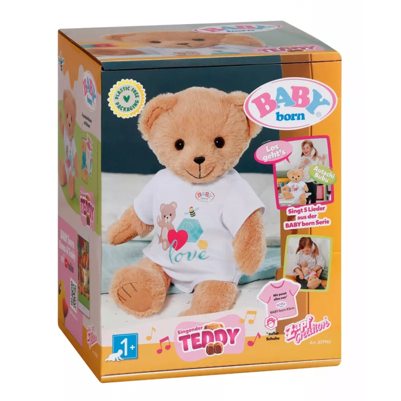 Peluche zapf creation BABY born Singing Teddy 837962 — osito de peluche cantarín para muñecos