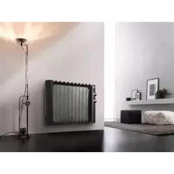 Radiador De’Longhi HMP 1000, elemento de mica, 1000 W, negro, instalación en suelo, para estancias de hasta 60 m³