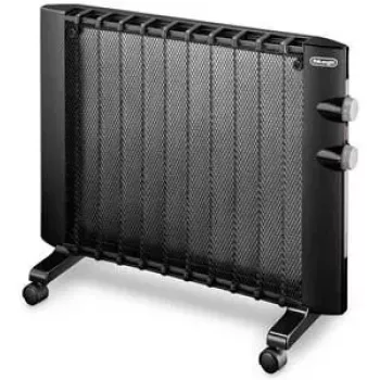 Radiador De’Longhi HMP 1000, elemento de mica, 1000 W, negro, instalación en suelo, para estancias de hasta 60 m³
