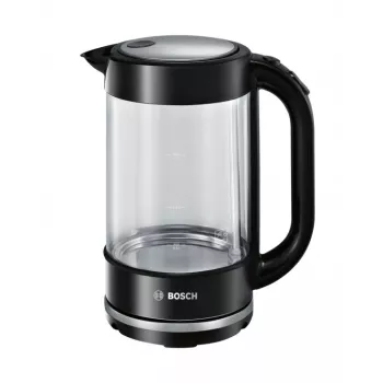 Hervidor eléctrico Bosch TWK70B03 1,7 L, 2400 W, carcasa de cristal, negro/transparente