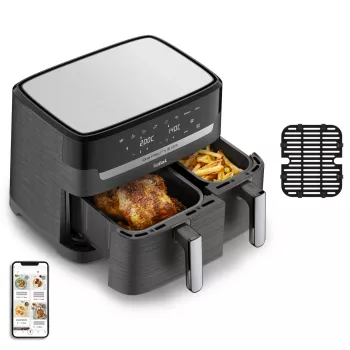 Tefal Dual Easy Fry & Grill EY905B freidora de aire doble de 8,3 L de pie 2700 W gris