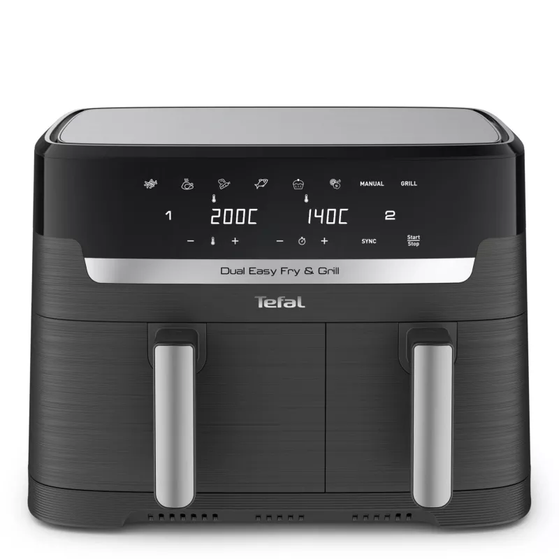 Tefal Dual Easy Fry & Grill EY905B freidora de aire doble de 8,3 L de pie 2700 W gris