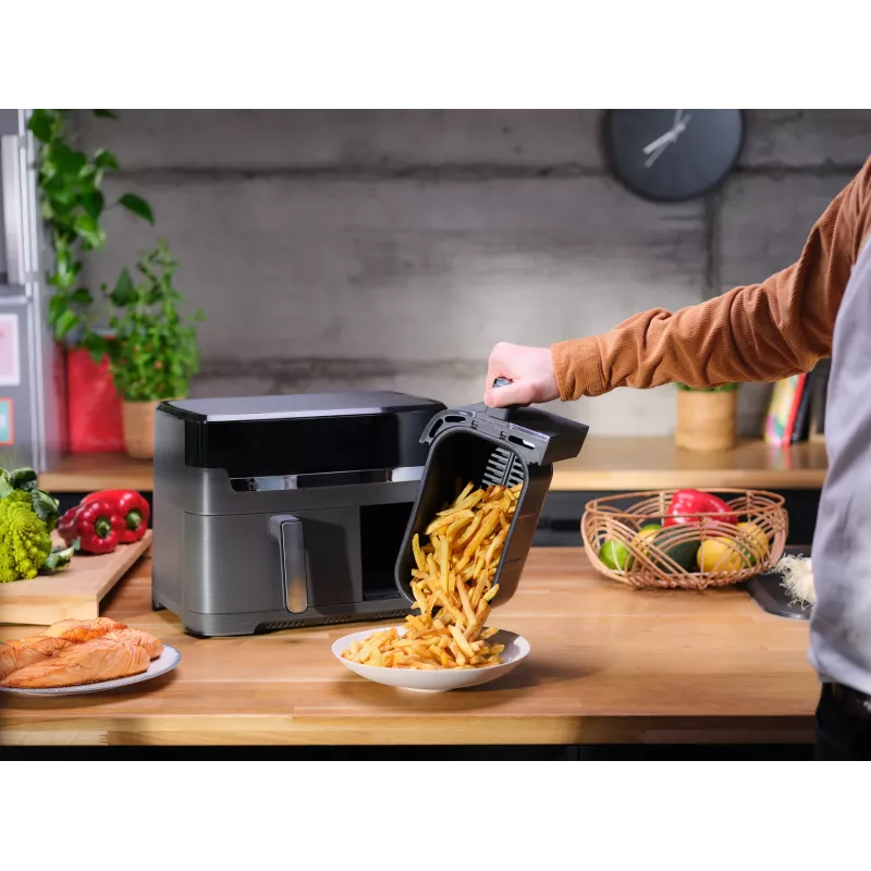 Tefal Dual Easy Fry & Grill EY905B freidora de aire doble de 8,3 L de pie 2700 W gris