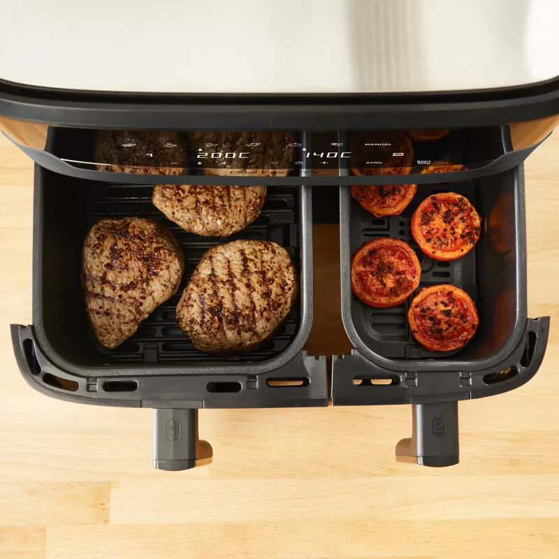 Tefal Dual Easy Fry & Grill EY905B freidora de aire doble de 8,3 L de pie 2700 W gris