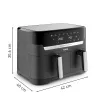 Tefal Dual Easy Fry & Grill EY905B freidora de aire doble de 8,3 L de pie 2700 W gris
