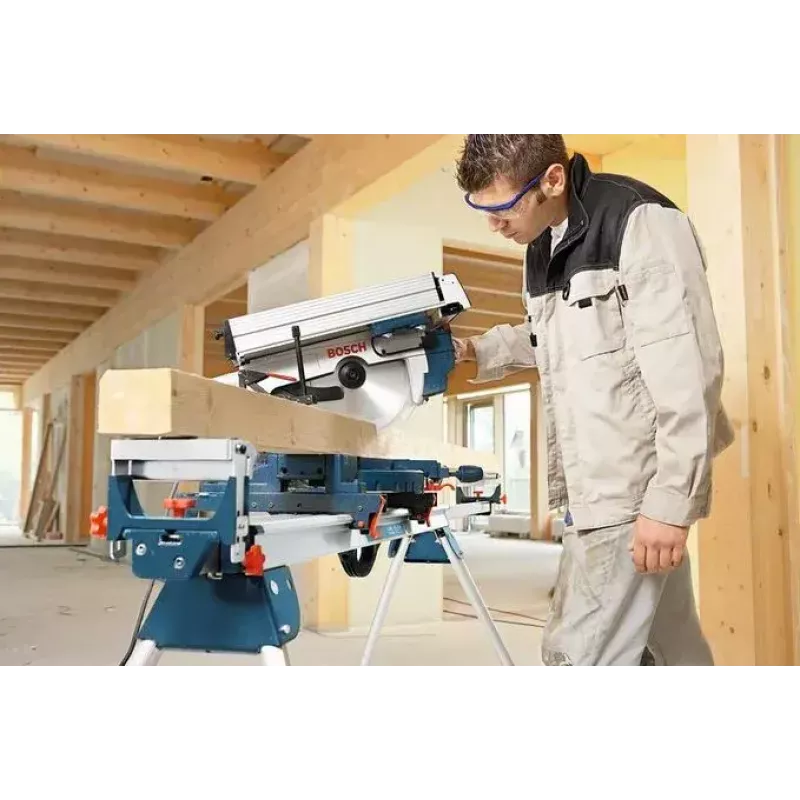 Bosch GTM 12 JL Professional + GTA 2600 0615990EU2 sierra combinada ingletadora con mesa de trabajo, 1800 W, hoja de 305 mm, azul/plata