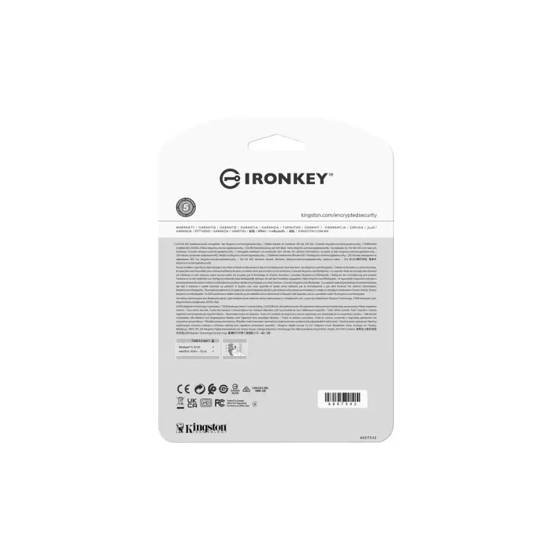 Kingston Technology IronKey 64GB USB-C Vault Privacy 50C AES-256 cifrado, FIPS 197