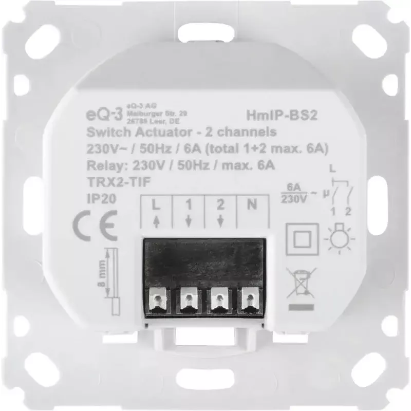 Actuador de conmutación Homematic IP 156757A0 — 230 V AC, 1380 W, 868,6 MHz