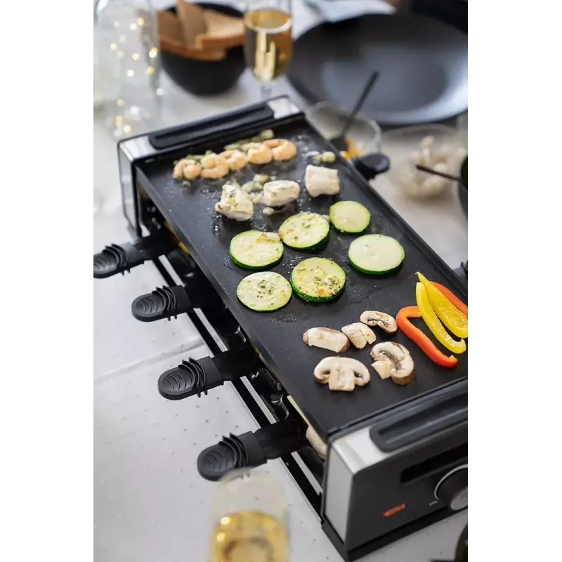 Unold 48730 raclette y grill 8 persona(s) 1200 W negro, acero inoxidable