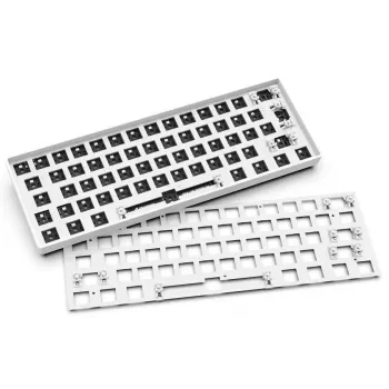 Teclado compacto 60 % con cable Sharkoon SKILLER SGK50 S4 — distribución QWERTZ, iluminación RGB, USB, cable de 1,5 m, blanco