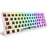 Teclado compacto 60 % con cable Sharkoon SKILLER SGK50 S4 — distribución QWERTZ, iluminación RGB, USB, cable de 1,5 m, blanco