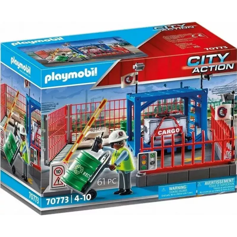 Playmobil Set almacén de carga PLAYMOBIL 70773 con rampa de carga y carretilla elevadora