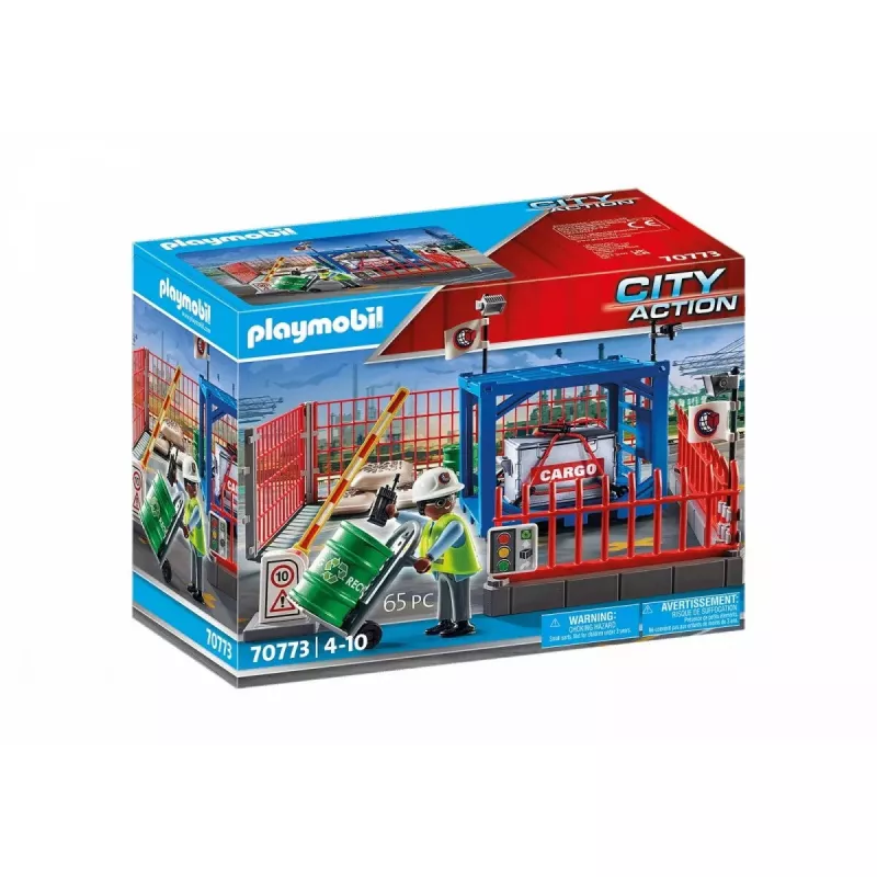 Playmobil Set almacén de carga PLAYMOBIL 70773 con rampa de carga y carretilla elevadora