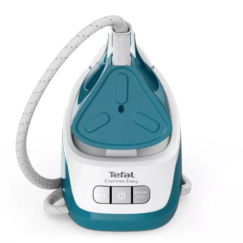 Tefal Express Easy SV6131E0 centro de planchado a vapor, 5,8 bar, 120 g/min, golpe de vapor de 350 g/min, 1,7 l, apagado automático, blanco/turquesa