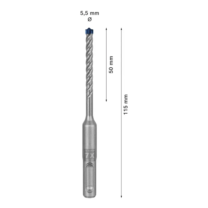 Broca Bosch SDS plus-7X 5,5 mm 115 mm