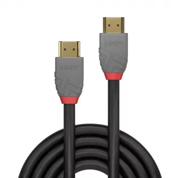 Lindy Cable HDMI Ultra High Speed de 3 m, Anthra Line, 3 m, HDMI Type-A (estándar), HDMI Type-A (estándar), 3D, 48 Gbit/s, Negro