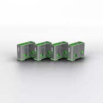 Lindy Bloqueador de puerto USB (sin llave) – Paquete de 10, código de color: Verde