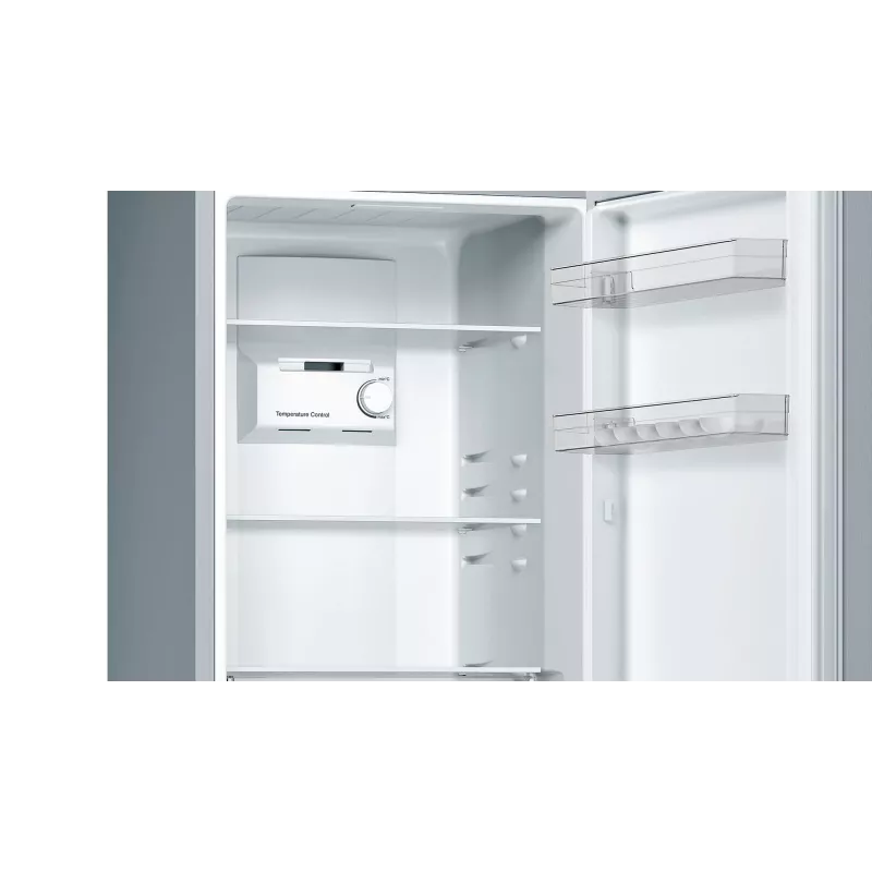 Bosch Serie 2 KGN33NLEB frigorífico combi, libre instalación, 279 l, No Frost, E, acero inoxidable