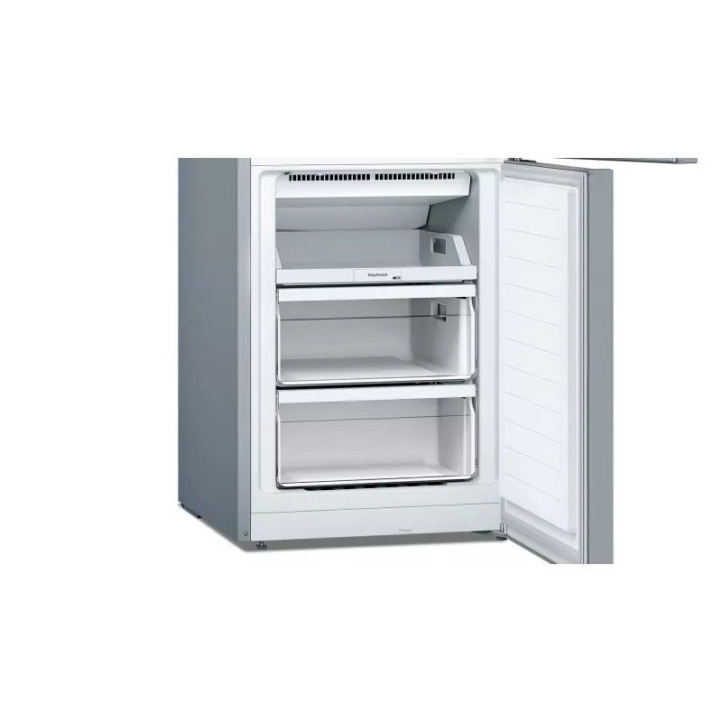 Bosch Serie 2 KGN33NLEB frigorífico combi, libre instalación, 279 l, No Frost, E, acero inoxidable