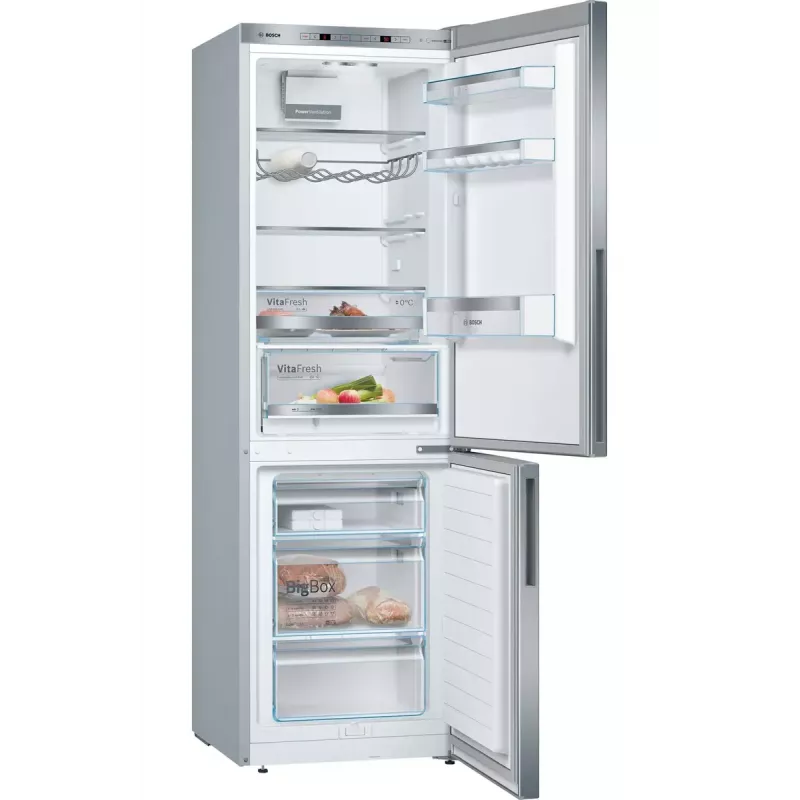 Bosch Serie 6 KGE36AICA frigorífico-congelador combinado independiente 308 l acero inoxidable
