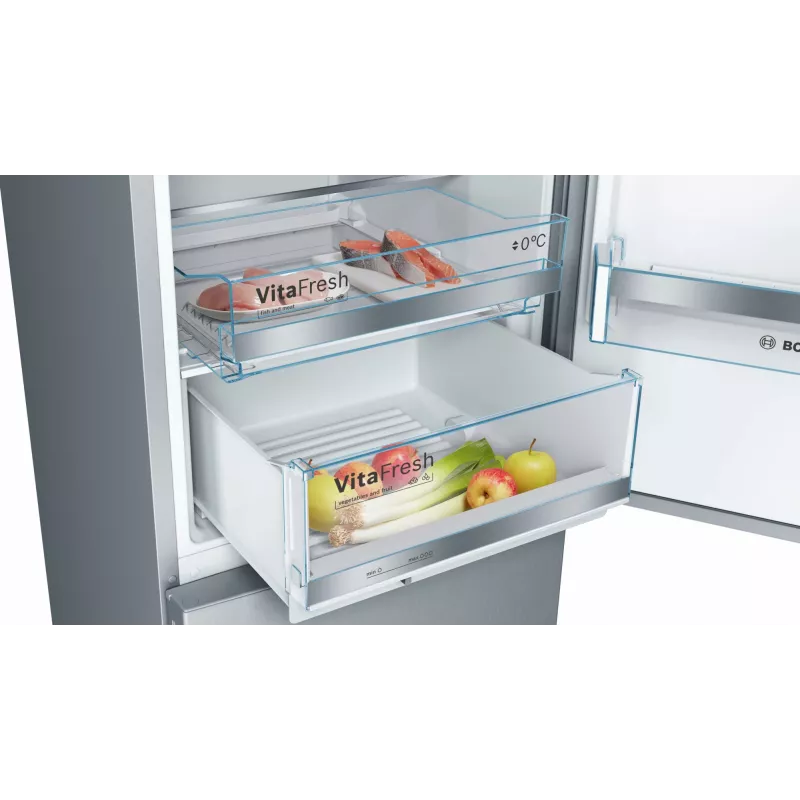 Bosch Serie 6 KGE39ALCA frigorífico combi, libre instalación, 201 cm, congelador 94 l, C, acero inoxidable