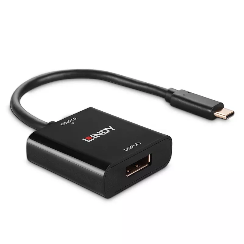 Convertidor Lindy USB Type-C a DisplayPort 4K144, USB Type-C, salida DisplayPort, 3840 x 2160 píxeles